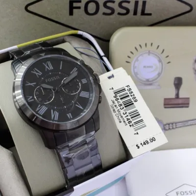 FOSSIL Grant Black Dial Men's Two-Tone Chronograph Watch